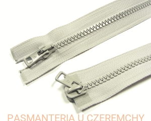 zamek 85 cm jasnoszary rozdzielczy dwusuwakowy ALPHA  kostka 5 /szary/