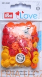 napy plastikowe słoneczko - miks żółto-pomarańczowo-czewony PRYM 393 080 /zatrzaski/