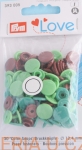 napy plastikowe okrągłe miks zielono-brązowy PRYM 393 005 /zatrzaski/