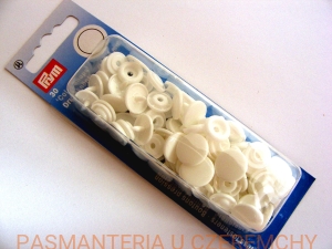 napy plastikowe okrągłe białe PRYM 393 103 /zatrzaski/
