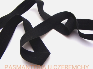 guma łamana 21 mm czarna matowa /lamówka elastyczna, lamówka gumowa/ - opak. 20 mb