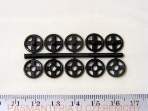 zatrzaski plastikowe czarne 10 mm rozm.3 