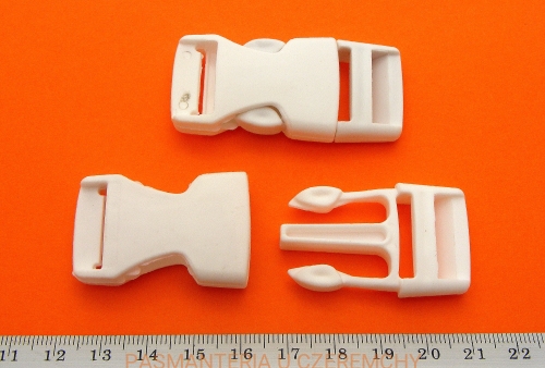  klamra plastikowa "trójząb" biała 20 mm