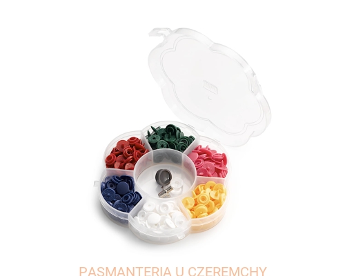 napy plastikowe mini okrągłe miks w organizerze PRYM 393 950