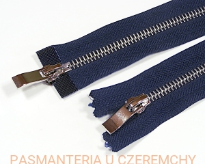 zamek 75 cm granatowy rozdzielczy dwusuwakowy metalowy VT10 nikiel 
