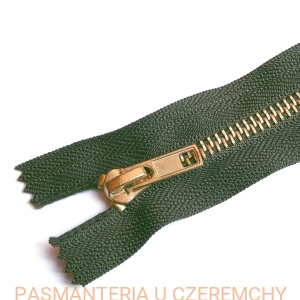zamek 14 cm zielony metalowy VT10 mosiądz nierozdzielczy 