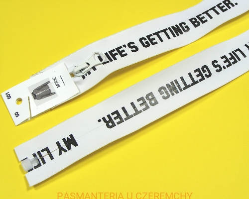 zamek 60 cm rozdzielczy plastikowy dekoracyjny spirala rozm. 5 "Life's getting better"