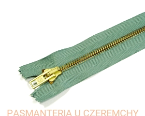 zamek 20 cm miętowy ALPHA nierozdzielczy metalowy VT10 mosiądz /zielony, seledynowy/