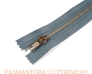 zamek 14 cm stalowoszary metalowy VT10 nikiel nierozdzielczy /szary/