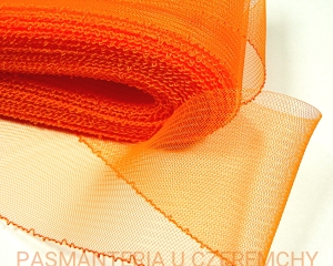 taśma krynolinowa 80 mm pomarańczowa z nitką ściągającą /krynolina oranż/   