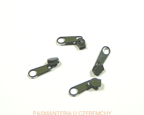 suwak zamkowy 3 mm ciemna zieleń khaki