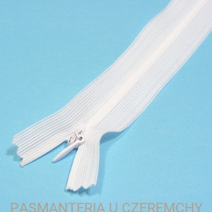 zamek 35 cm biały kryty nierozdzielczy
