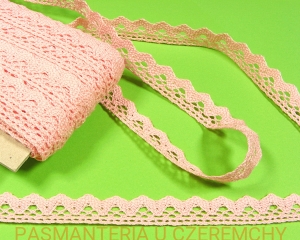 koronka bawełniana 17 mm jasnoróżowa /różowa/