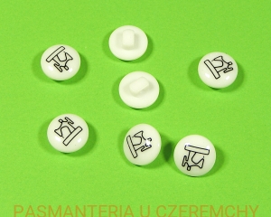 guzik "maszyna do szycia" biały 12,5 mm 