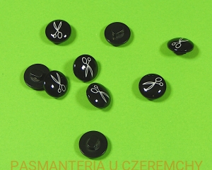 guzik "nożyczki" czarny 12,5 mm