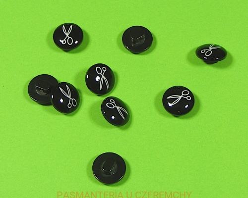 guzik "nożyczki" czarny 12,5 mm