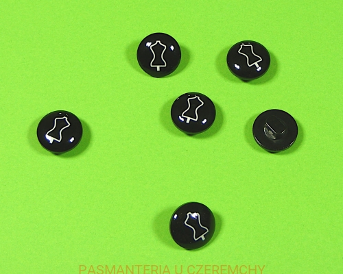 guzik "manekin" czarny 12,5 mm