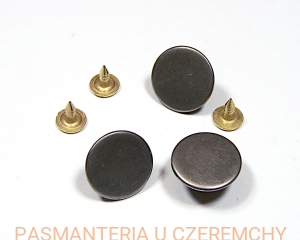 guziki do nabijania 17 mm gładkie, nikiel oksydowany