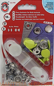 napy metalowe  15 mm kanarkowe do nabijania Auto Moto Koh-I-Noor /neonowe, żółte, zielone/