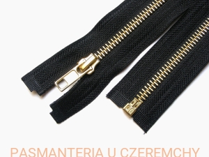 zamek 85 cm czarny rozdzielczy metalowy VT10 mosiądz