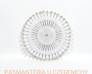 szpilki 36 mm z główką plastikową - białe