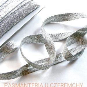 lamówka brokatowa 15 mm - kolor srebrny /srebrna/