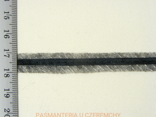  taśma flizelinowa do szwów z tasiemką czarna 10 mm /taśma formująca, szewband/ - 100 mb