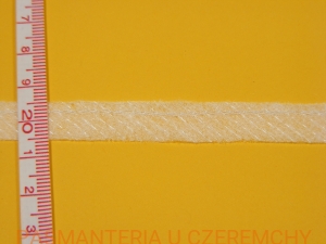taśma flizelinowa do szwów z nitką biała 12 mm asymetryczna /taśma formująca, szewband/ - 100 mb