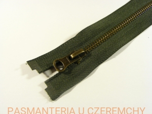 zamek 55 cm khaki rozdzielczy metalowy VT10 mosiądz oksydowany /zgniła zieleń/