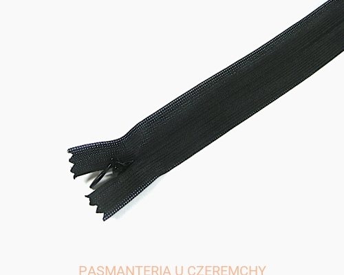 zamek 18 cm czarny kryty
