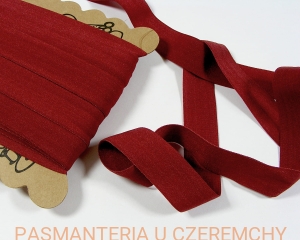 guma łamana 21 mm bordowa matowa /lamówka elastyczna, lamówka gumowa/    
