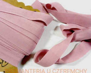 guma łamana 21 mm brudnoróżowa matowa  /lamówka elastyczna, lamówka gumowa różowa/   