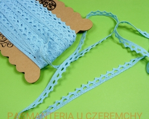 koronka bawełniana 10 mm niebieska