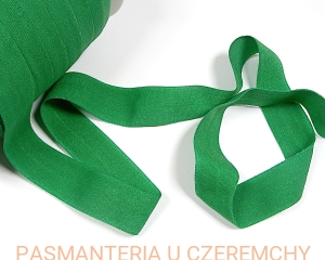 guma łamana 20 mm matowa zielona SE /lamówka elastyczna, lamówka gumowa/       