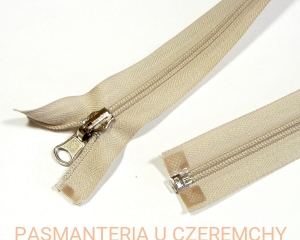zamek 65 cm jasnobeżowy rozdzielczy dwustronny spirala rozm. 5 /beżowy, ecru/