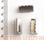 zakończenie - skuwka do taśmy 20 mm srebrna /końcówka nikiel, końcówki/