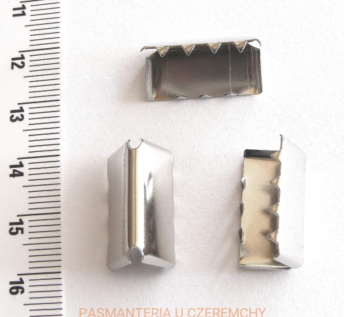  zakończenie - skuwka do taśmy 20 mm srebrna