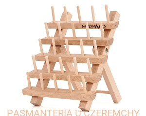 stojak na 25 szpulek drewniany /na szpulki nici, do nici/