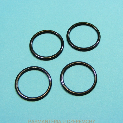kółko bieliźniarskie 20 mm czarne metalowe, lakierowane