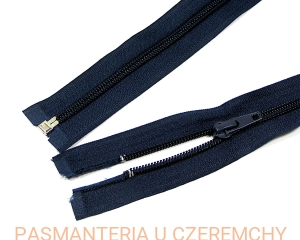 zamek 90 cm granatowy rozdzielczy plastikowy spirala rozm. 5
