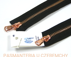 zamek 80 cm czarny rozdzielczy dwusuwakowy metalowy VT10 rose gold