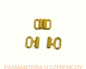 zapięcie metalowe 10 mm - kolor złoty /klamerka, klamra, do biustonosza, stroju, bieliźniarskie/ 