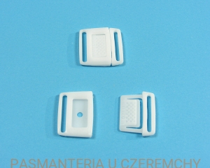 zapięcie bieliźniarskie 18 mm plastikowe białe /do biustonosza, do stroju kąpielowego/   