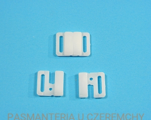 zapięcie 10 mm plastikowe białe /do biustonosza, do stroju kąpielowego/     
