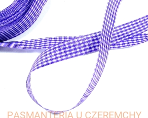 tasiemka 18 mm - fioletowa kratka /wstążka/  