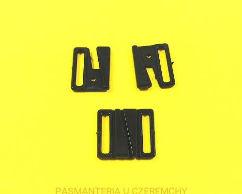 zapięcie bieliźniarskie 18 mm plastikowe czarne