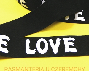 guma dziana ozdobna 40 mm z nadrukiem - LOVE