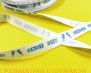 tasiemka rypsowa drukowana 15 mm - baby boy