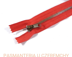 zamek 14 cm czerwony metalowy nierozdzielczy VT10 nikiel 