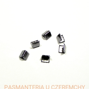 zakończenie - skuwka 10 mm do taśmy i sznurka czarny nikiel /końcówka, końcówki grafitowe/ 